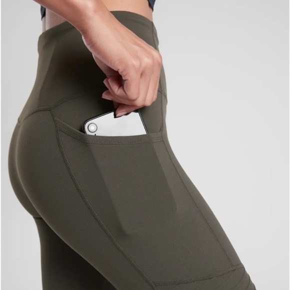 Athleta Inclination Moto tight Leggings Green with pockets 47149 - Picture 14 of 15